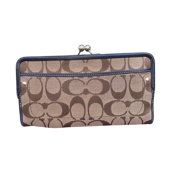 Coach Brown and Tan Signature Wallet - Picture 2 of 6